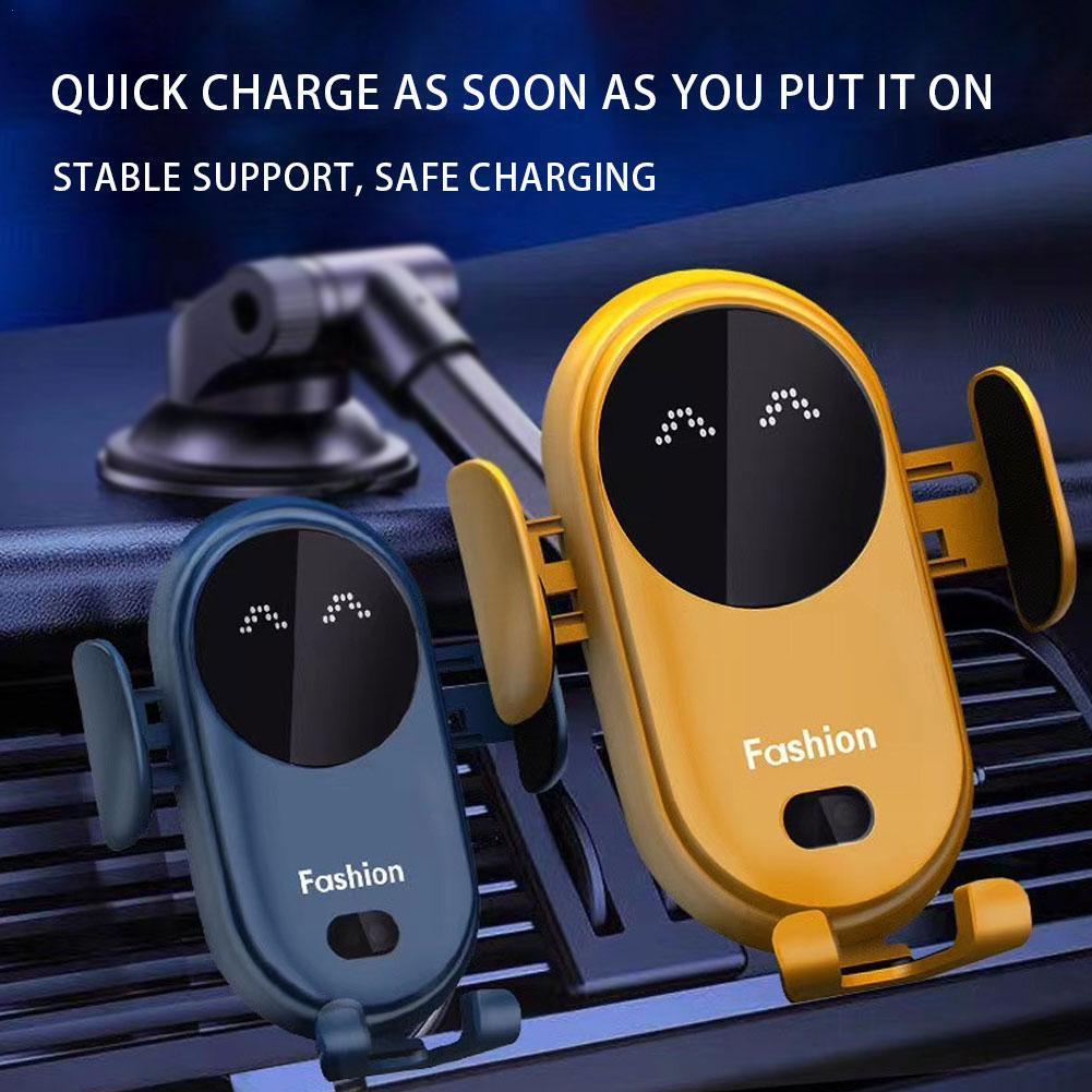 Carregador Sem Fio Veicular com Sensor Inteligente - Suporte Automático para Celular