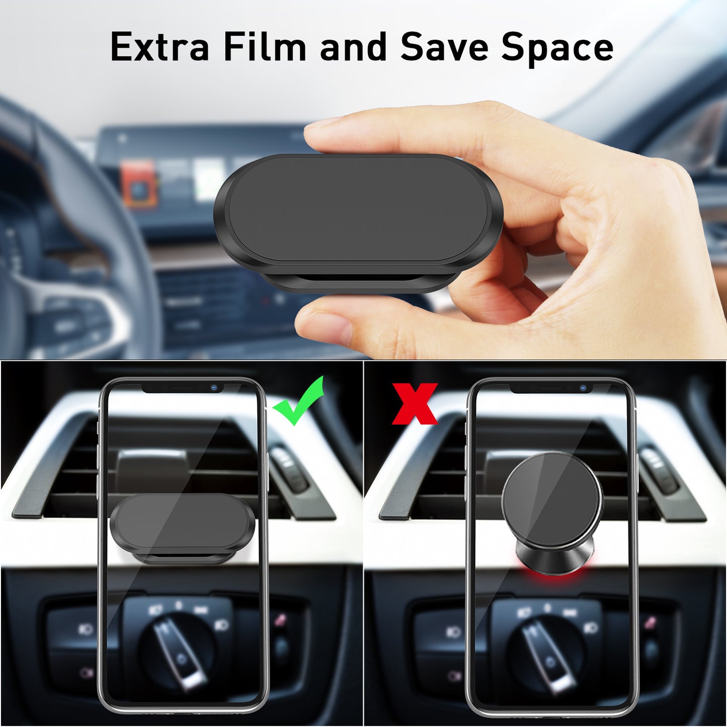 Suporte Magnético 360° Ultra Fixo Para Celular - Direção Segura Sem Quedas