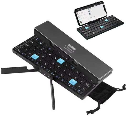 Wireless Folding Keyboard Lightweight Aluminum Rechargeable for Ipads Phones Tablet Magnetic Stand Portable Mini Keypad