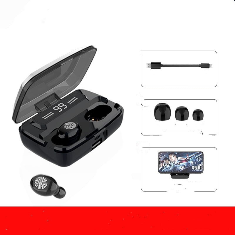 Fone Bluetooth sem Fio com Display Digital - Som Potente e Controle Touch