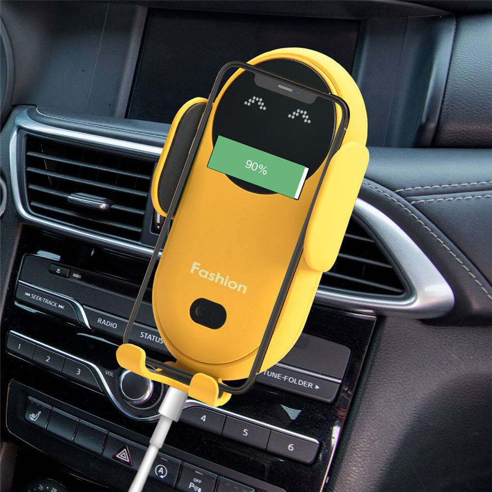 Carregador Sem Fio Veicular com Sensor Inteligente - Suporte Automático para Celular