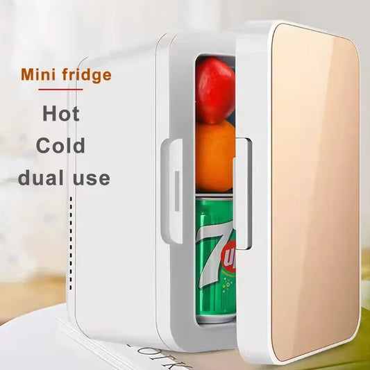 8L Portable Vehicle Refrigerator Mini Fridge Car and Home Dual-Use for Cooling Heating Refrigeration Dormitory Household Beauty
